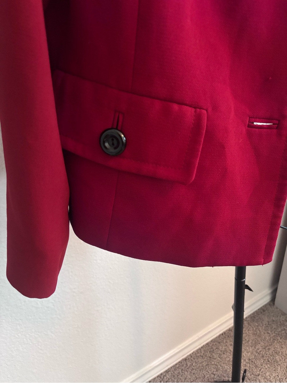 Kasper Women's Red Stand-Collar Jacket - Picture 3 of 4